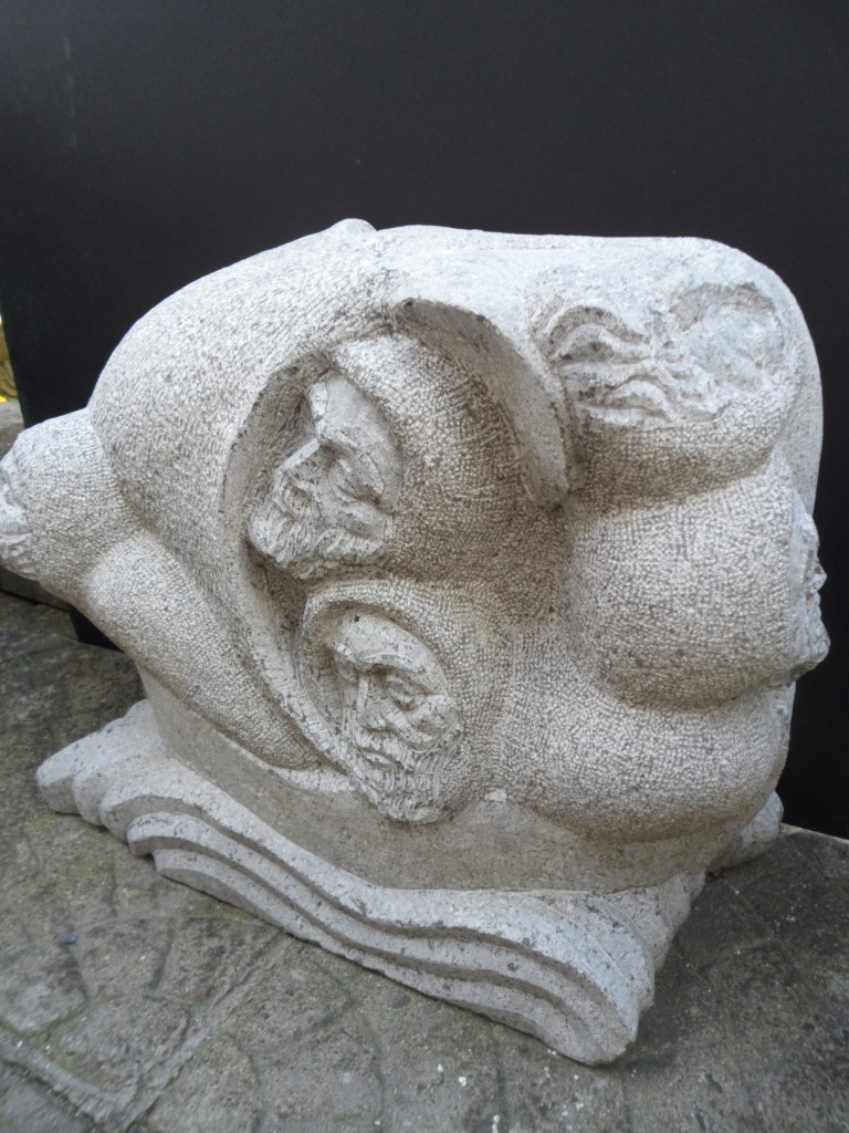 Brendan Voyage, Limestone. Inspired by Hiberno- Romanesque sculpture.