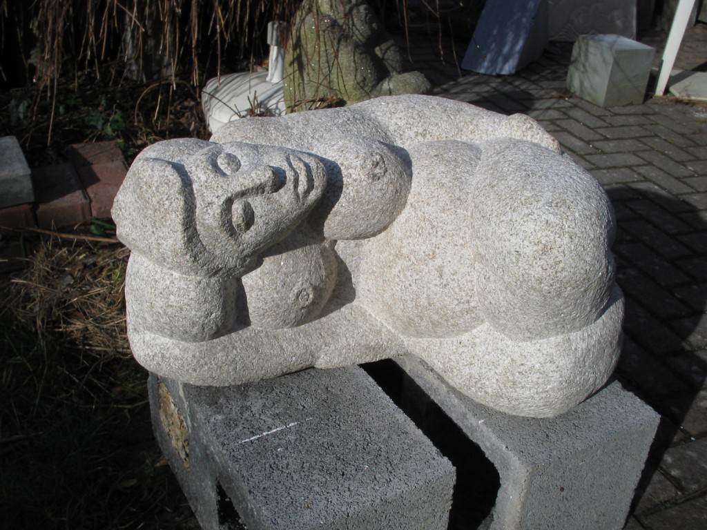 Reclining Nude. Granite. A medium sized piece, suitable for outdoors.