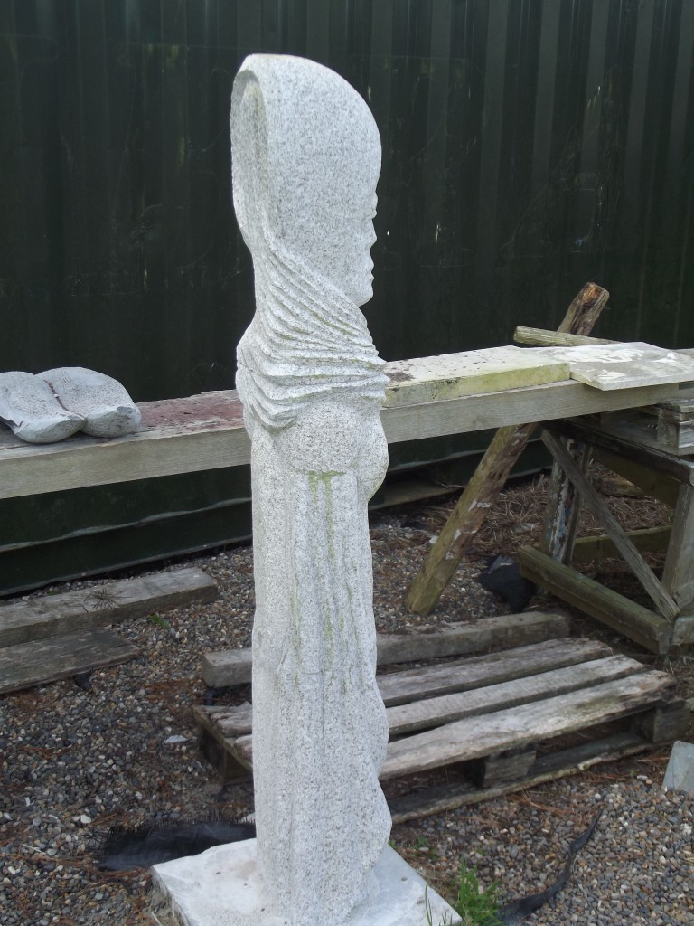 Lady Mary. Granite. Inspired by medieval portrait carving.